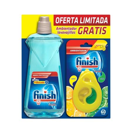 Finish Abrillantador Brillo+Secado+Ambientador Oferta Limitada Pack regalo para abrillantar y eliminar los olores del lavavajillas
