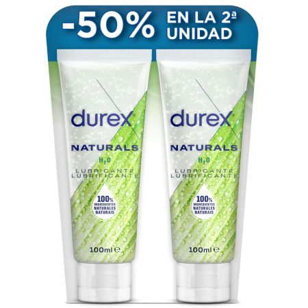 Durex Naturals H2o Lubricante Duplo Precio Especial Lubricante compatible con el uso de preservativos de látex y juguetes sexuales 2 uds