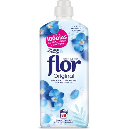 Flor Original Suavizante Concentrado Suavizante concentrado sensación de frescor y suavidad 89 lavados 1600 ml