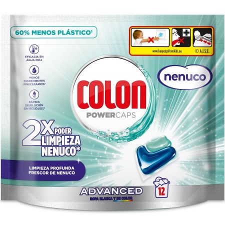 Colon Detergente Power Caps Advanced Detergente en cápsulas limpia elimina manchas aroma a nenuco 12 uds