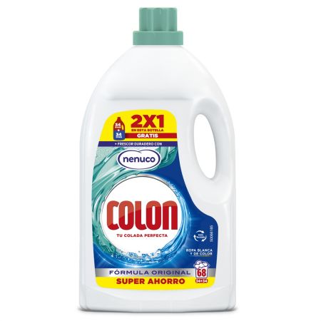 Colon Detergente Nenuco Formato Ahorro Detergente líquido elimina las manchas más resistentes incluso en agua fría ofreciendo luminosidad 68 lavados 3060 ml