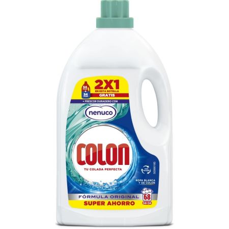 Colon Detergente Nenuco Formato Ahorro Detergente líquido elimina las manchas más resistentes incluso en agua fría ofreciendo luminosidad 68 lavados 3060 ml