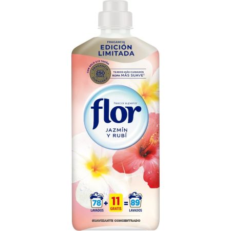Flor Jazmín Y Rubí Suavizante Concentrado Edición Limitada Suavizante concentrado ofrece sensación de frescor y suavidad hasta 250 días 89 lavados 1602 ml