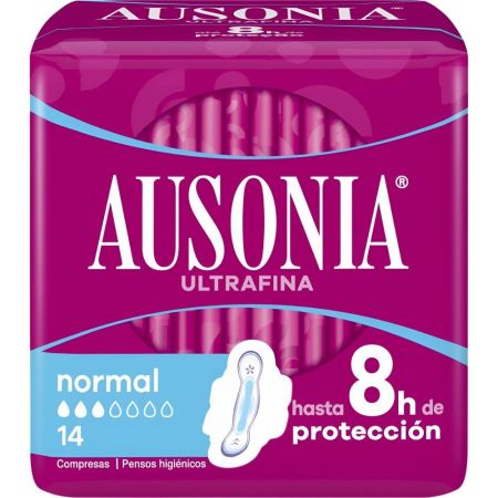 Ausonia Ultrafina Normal Compresas Compresa hasta 8 horas de protección superabsorbente 14 uds