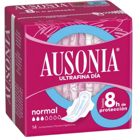 Ausonia Ultrafina Normal Compresas Compresa hasta 8 horas de protección superabsorbente 14 uds