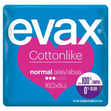 Evax Compresas Cottonlike Normal Alas Compresas ayudan a mantenerte totalmente limpia y sin rastro de olor