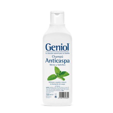 Geniol Anticaspa Champú Champú refresca y disminuye la formación de caspa con menta y salicílico 750 ml
