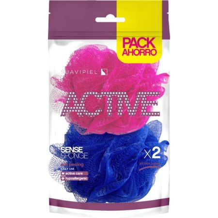 Suavipiel Active Sense Sponge Soft Peeling Pack Ahorro Esponja de baño ofrece delicioso masaje dejando la piel tersa y suave 2 uds