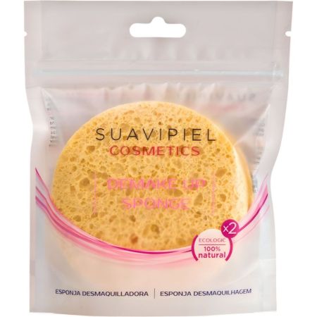 Suavipiel Cosmetics Demake Up Sponge Esponja desmaquilladora limpia el rostro en profundidad con fibras de celulosa 2 uds