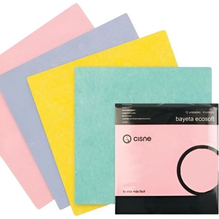 El Cisne Bayeta Ecosoft Bayeta absorbente ideal para la limpieza de cualquier superficie 36x38 cm 4 uds