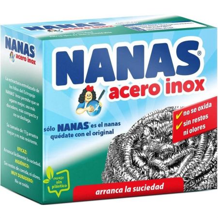 Nanas Estropajo Inox Estropajo de acero inoxidable arranca la suciedad con máxima eficacia 20 gr