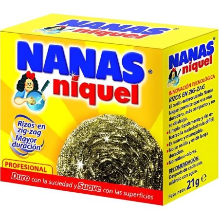 Nanas Estropajo Níquel Rizos En Zig-Zag Estropajo de acero inoxidable permite un agarre mejor y más duración 21 gr
