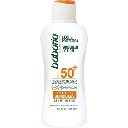 Babaria Leche Protectora Spf 50+ Leche solar resistente al agua y calmante 100 ml