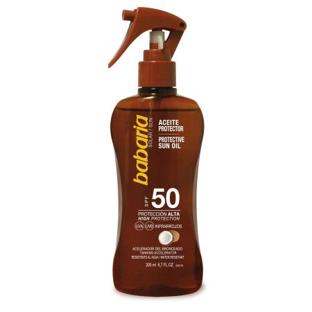 Babaria Aceite Protector Spf 50 Aceite solar de coco resistente al agua acelerador del bronceado