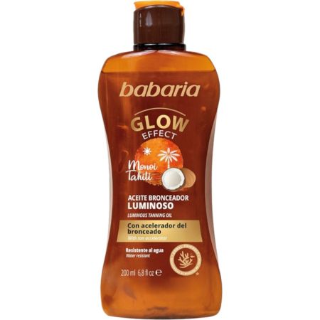 Babaria Aceite Bronceador En Gel Aceite bronceador efecto luminoso resistente al agua acelerador del bronceado 200 ml