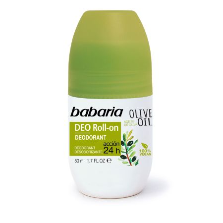 Babaria Olive Oil Desodorante Roll-On Desodorante vegano de oliva acción 24 horas 50 ml