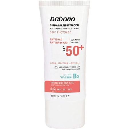 Babaria 360º Photoage Crema Multiprotección Spf 50+ Crema solar antiedad y antimanchas con vitamina b3 50 ml