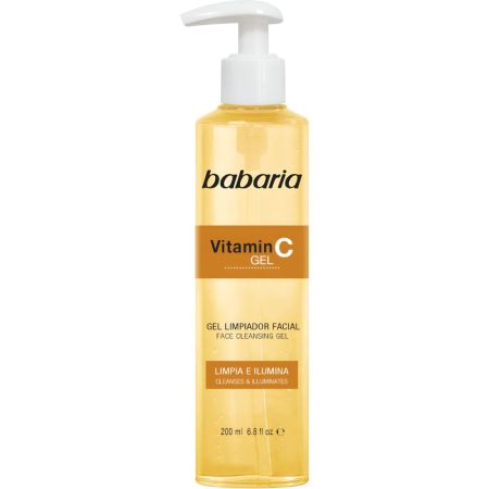 Babaria Vitamin C Gel Limpiador Facial Gel limpiador facial limpia e ilumina sensación fresca suave y revitalizada 200 ml