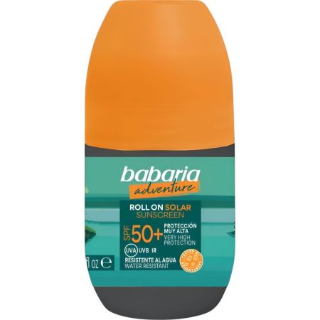 Babaria Adventure Roll On Solar Spf 50+ Edición Limitada Roll on solar de rápida absorción resistente al agua y al sudor protege e hidrata con aloe vera 20 gr