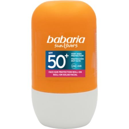 Babaria Roll On Solar Facial Spf 50+ Protector solar facial resistente al agua antienvejecimiento y antipolución 75 ml