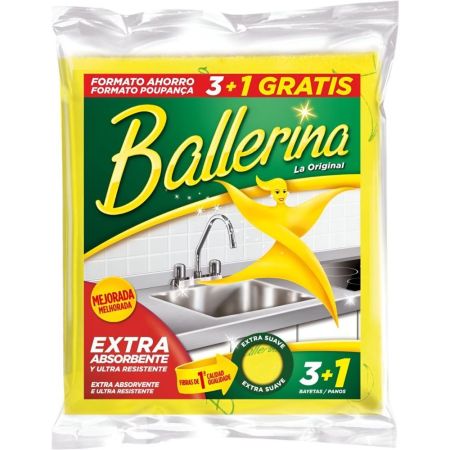 Ballerina Bayeta La Original Formato Especial Bayeta extraabsorbente y extrasuave super resistente 4 uds