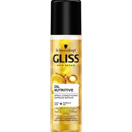 Gliss Oil Nutritive Spray Conditioner Acondicionador sin aclarado repara refuerza y rellena con aceite de argán para cabello castigado 200 ml