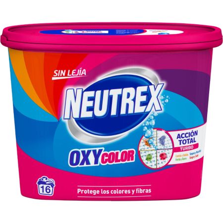 Neutrex Quitamanchas Oxy Color Polvo Quitamanchas sin lejía limpia incluso manchas resecas protege los colores 16 lavados 560 gr
