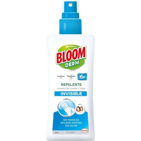 Bloom Derm Repelente Invisible Repelente de secado rápido no mancha para mosquitos común y tigre 100 ml