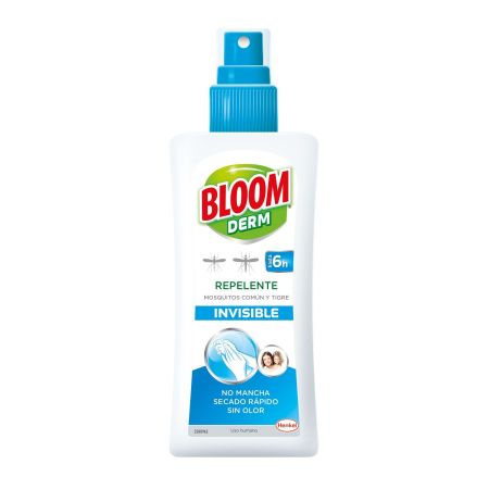 Bloom Derm Repelente Invisible Repelente de secado rápido no mancha para mosquitos común y tigre 100 ml