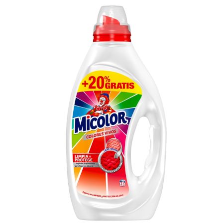 Micolor  Detergente liquido maquina colores vivos (17+20%=21d) 1,050l