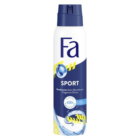 Fa Sport Desodorante Spray Desodorante 0% aluminio antitranspirante y antimanchas con aroma cítrico 48 horas 50 ml