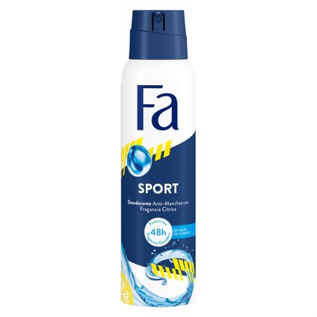 Fa Sport Desodorante Spray Desodorante 0% aluminio antitranspirante y antimanchas con aroma cítrico 48 horas 50 ml