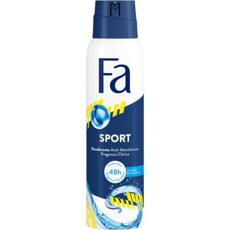 Fa Sport Desodorante Spray Desodorante 0% aluminio antitranspirante y antimanchas con aroma cítrico 48 horas 50 ml