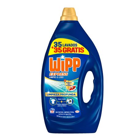 Wipp Express  Detergente liquido maquina limpieza profunda limpio&liso 35+35=70 dosis 3,150 ml