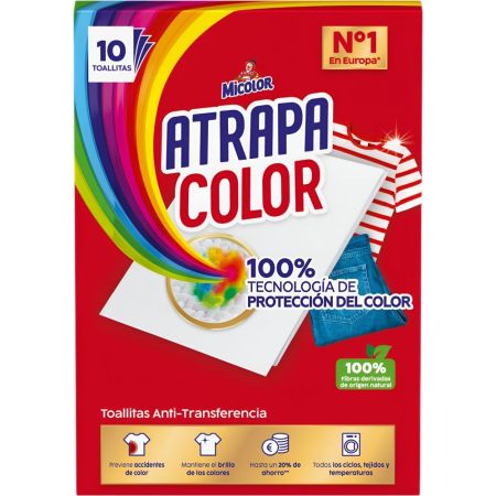 Micolor Atrapa Color Toallitas Anti-Transferencia Toallitas atrapacolores para lavadora absorben las partículas de color y la suciedad 10 uds
