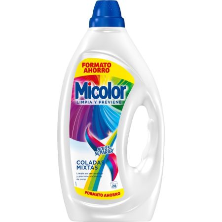Micolor Detergente Coladas Mixtas Adiós Al Separar Formato Ahorro Detergente líquido di adiós a las transferencias de colores en las coladas mixtas 28 lavados 1260 ml