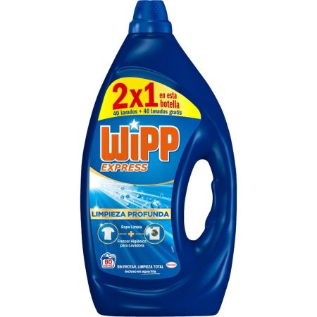 Wipp Express Detergente Limpieza Profunda Detergente líquido limpia eficazmente eliminado incluso las manchas más difíciles