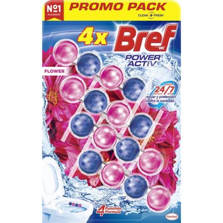 Bref Colgador Wc Power Activ Flower Formato Especial Colgador wc neutralizador de olores ofrece limpieza frescor y aroma duradero a flores 4 uds