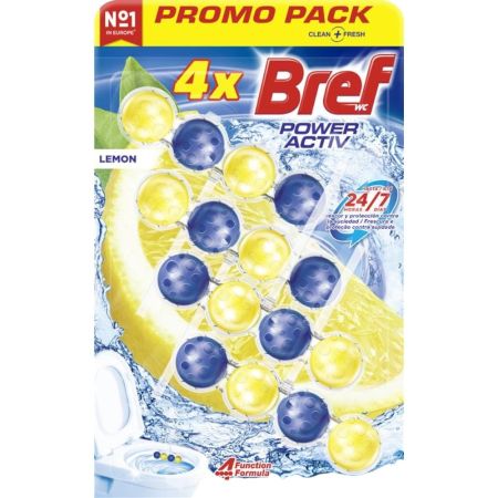 Bref Colgador Wc Power Activ Lemon Formato Especial Colgador wc neutralizador de olores ofrece limpieza frescor y aroma duradero a limón 4 uds