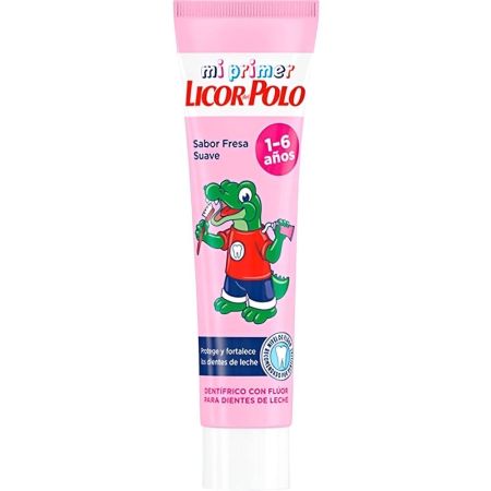 Licor Del Polo Junior Dentífrico Con Flúor 1-6 Años Pasta de dientes protege y fortalece los dientes de leche sabor fresa 50 ml