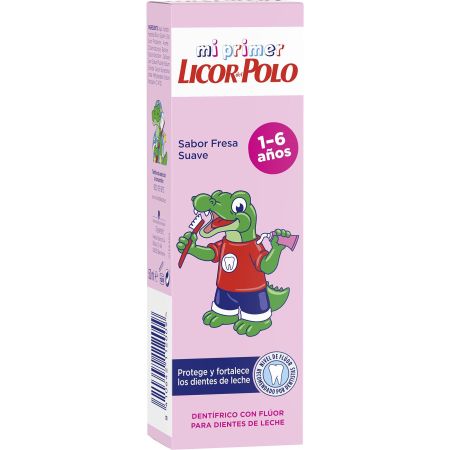 Licor Del Polo Junior 1-6 Años Dentífrico Con Flúor Pasta de dientes protege y fortalece los dientes de leche sabor fresa 50 ml