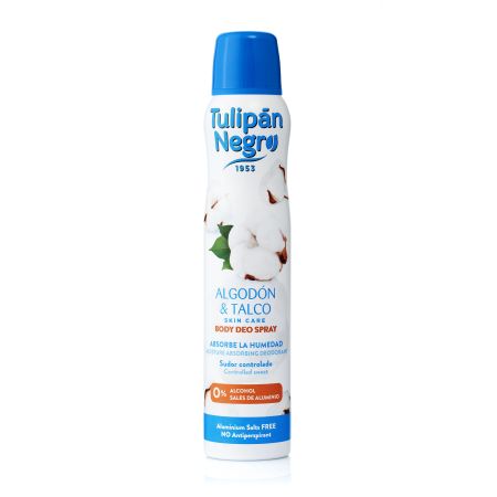 Tulipan Negro Algodón & Talco Desodorante Spray Desodorante sin sales de aluminio para un sudor controlado 200 ml