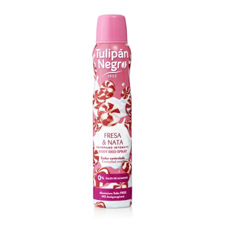 Tulipan Negro Fresa & Nata Desodorante Spray Desodorante controla el sudor sin sales de aluminio 200 ml