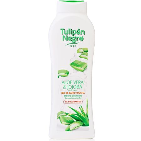 Tulipan Negro Aloe Vera & Jojoba Gel De Baño Y Ducha Gel de ducha sin colorantes efecto calmante con aceites naturales 650 ml