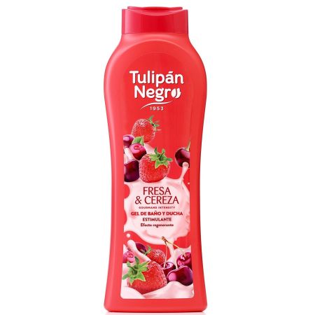 Tulipan Negro Fresa & Cereza Gel De Baño Y Ducha Gel de ducha estimulante efecto regenerante 650 ml