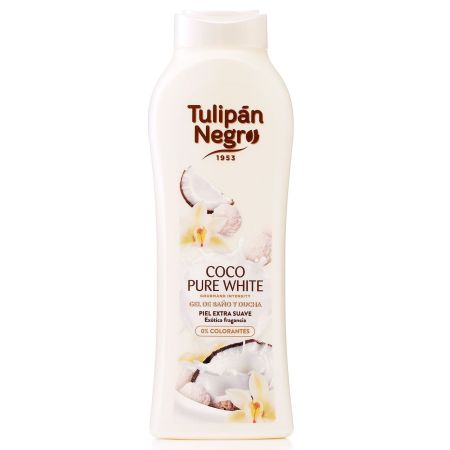 Tulipan Negro Coco Pure White Gel De Baño Y Ducha Gel de ducha sin colorante para una piel extra suave con fragancia exótica 650 ml