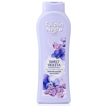 Tulipan Negro Sweet Violeta Gel De Baño Y Ducha Gel de ducha para extra relajación e intenso perfume 650 ml
