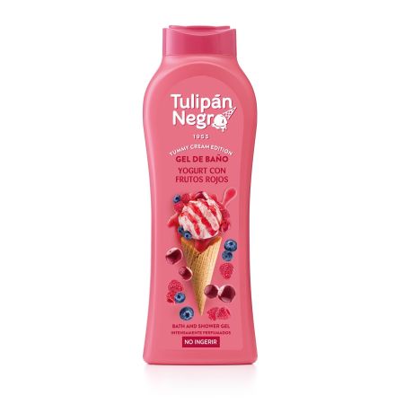 Tulipan Negro Yogurt Y Frutos Rojos Yummy Cream Edition Gel De Baño Gel de ducha cremoso hidrantante con deliciosa fragancia fresca y estimulante 650 ml