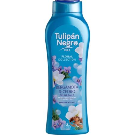 Tulipán Negro Bergamota & Cedro Floral Collection Gel De Baño Gel de ducha limpia suavemente para piel fresca y revitalizada con agradable aroma 650 ml