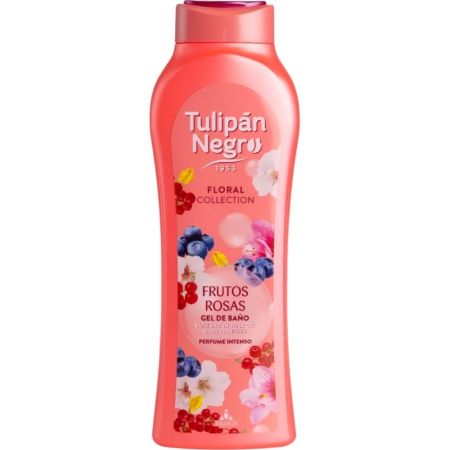 Tulipán Negro Frutos Rosas Floral Collection Gel De Baño Gel de ducha revitaliza y refresca para piel fresca y luminosa con agradable aroma exótico 650 ml